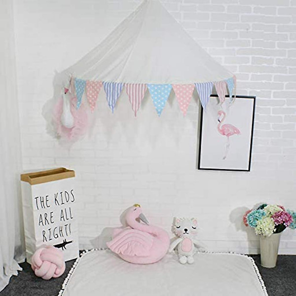 Barnehimmel/bomullskuppel, myggnett, for innendørs lesing, soverom, barnas prinsesseleketelt, perfekt som barnehagedekorasjon, 145 x 250 cm