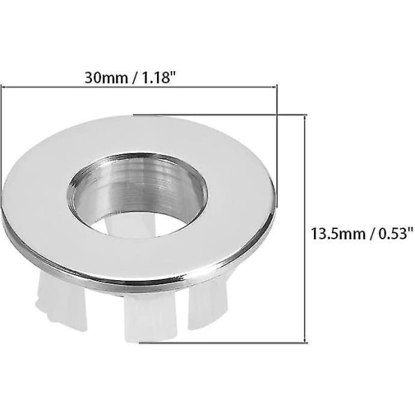Diskho Överflödesskydd Kök Badrum Diskho Överflödesring Handfat Trim Silver Sliver