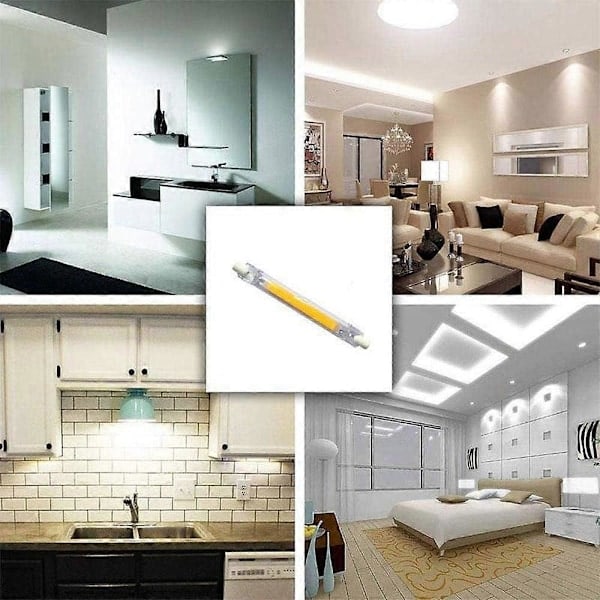 RYI)R7s LED-lamppu 118mm 20W Himmennettävä 220V Himmennettävä Lämmin valkoinen Lumen Lineaarinen Korvaus Watti Halogeenilamppu 4kpl