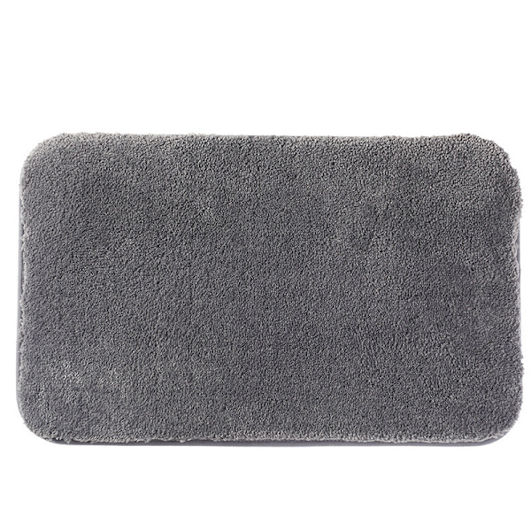 Absorberande Halksäker Badmatta, Plysch Sovrumsmatta, Maskintvättbar, Mörkgrå, 40*60cm