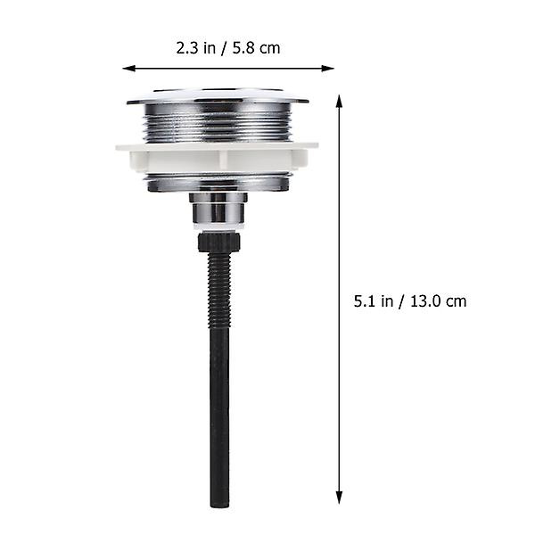 2 stk. Toilet Tank Trykknap - Vandtank Trykknap Udskiftning Flush Tank Trykknap Enkelt Tryk Spolingsknap Sølv Silver 13X5.8CM