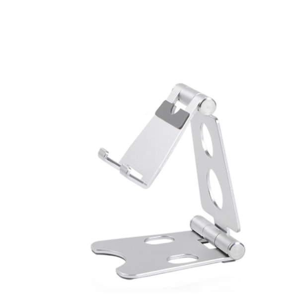Aluminiumlegering Bärbar dubbelvikbar mobiltelefon Bordsställ Tabletthållare (silver