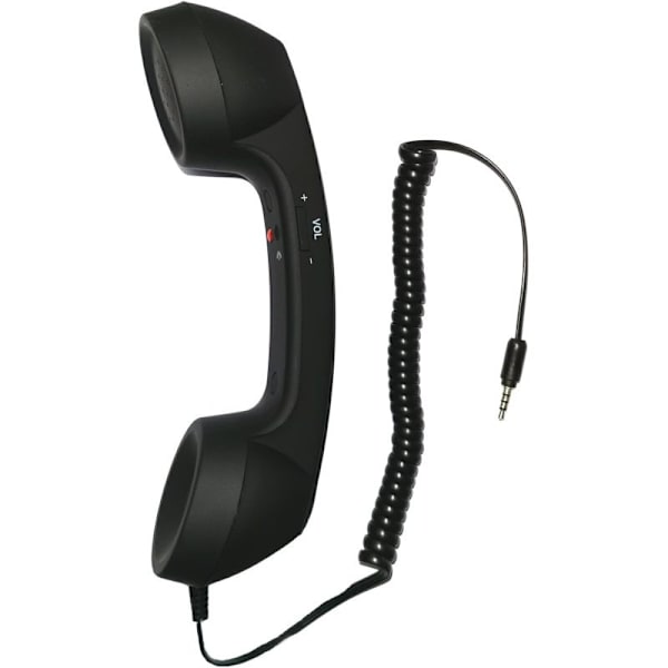 3,5 mm Telefon Håndsæt Mobil Modtager Mic Mikrofon Højttaler til Mobiltelefon Smartphone (Sort)