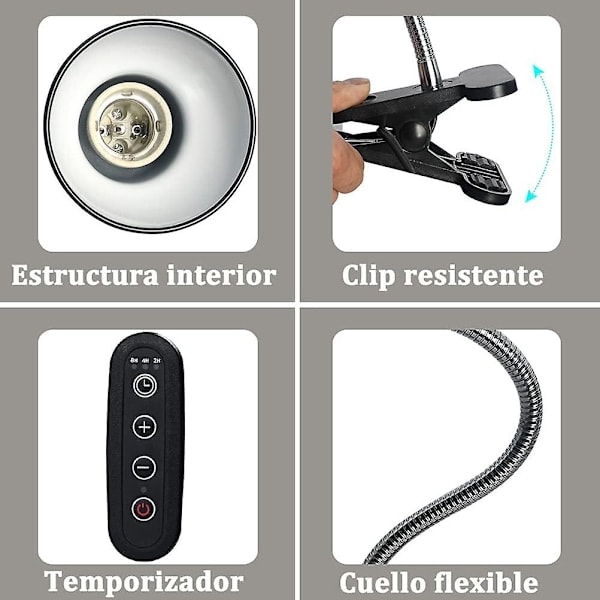 Reptillampe Skildpaddelampe Skildpaddevarmelampe Med Timer 360° Rotation UVb-lys Til Skildpadder Firben Blinde Slanger Etc._RY