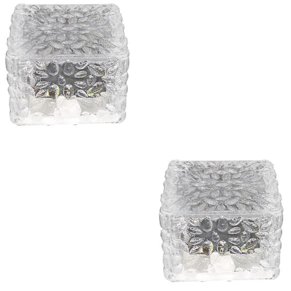 2 Styk 4 LED Solcelle Gulv Udendørs Lampe Issten Lys, Kold Hvidt Lys Til/Fra Lysknap Solcelle Lampe Vandafvisende Gulv Spotlight Lys Til Udendørs
