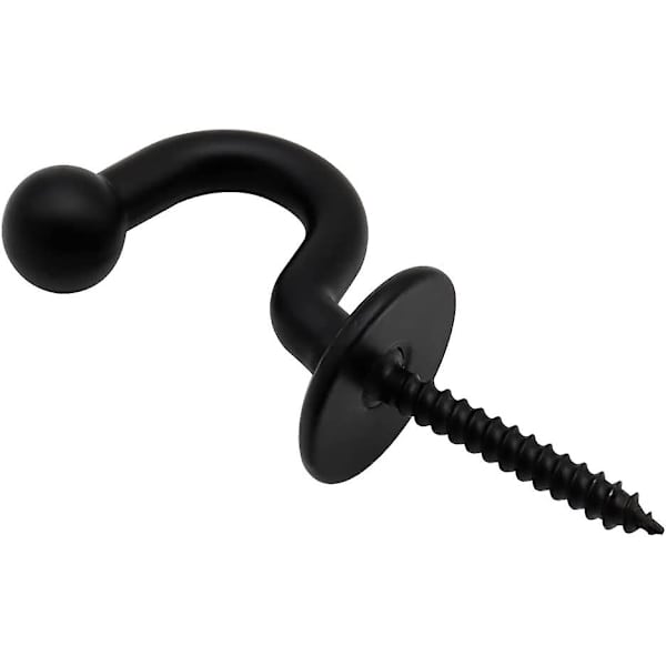 Set med 4 Gardinkrokar 64mm Svart Metall Tiebacks Väggmonterade Gardin Hållare U-Design Gardin Tieback Multifunktionell För Att Samla Gardiner Och Han