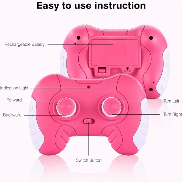 Fjernstyret Bil til Piger, 1:12 Pink Monster Truck, med Genopladeligt Batteri, Vej RC Bil Legetøj til Datter Granddatter