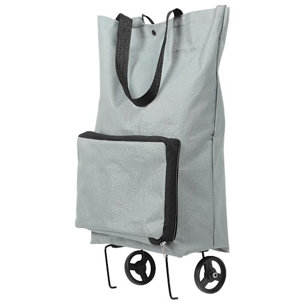 Sammenklappelig Trolleytaske Foldbar Indkøbsvogn Foldbar Indkøbstaske Med Hjul Grå 48x28cm Grey 48x28cm
