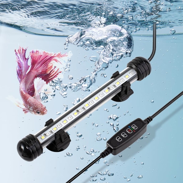 (39 cm) Akvarie Natlampe, Lampe med Fisk, Kunstig Tropisk Fisk Dekorativ Farveskiftende Dekorationslampe