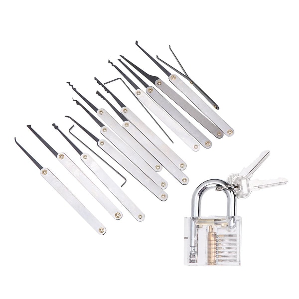 15 Lock Pick Tools Lock Picking Kit Lockpicking Set Locksmith Tools Professional Lock Pick SetBlackM