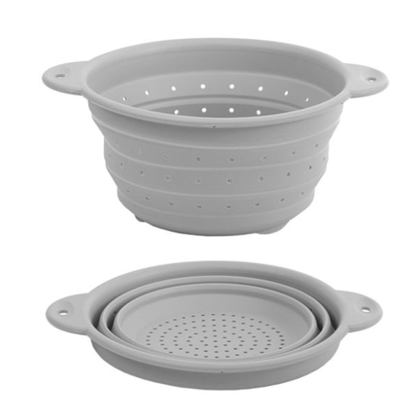 Sammenleggbar kjøkken sammenleggbar avløpskurv vask sil（grå ett midtnummer）