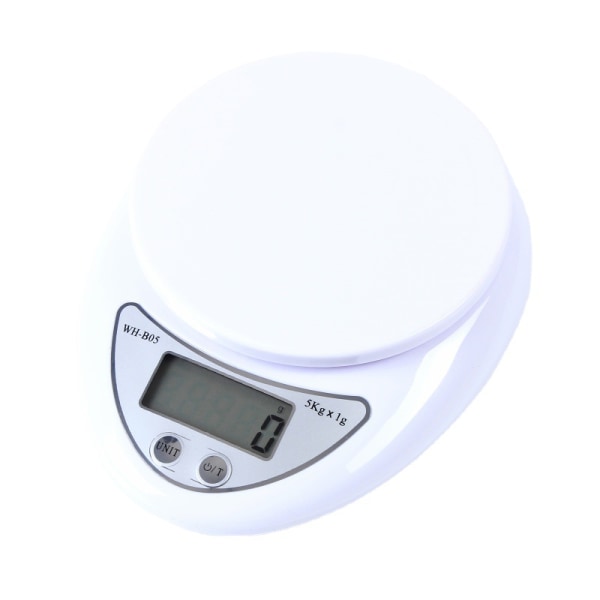 Digital Matvåg Multifunktionell Köksvåg och Bakvåg för Precis Viktmätning och Portionskontroll, (16,5*12,8*3,6 cm vit)
