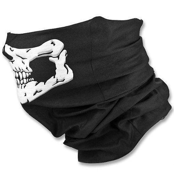 Sömlös Skull Face Tube Huvudband Halsduk Motorcykel Head Wrap Outdoor Sport Huvudbonader (3st, vit+blå+orange)