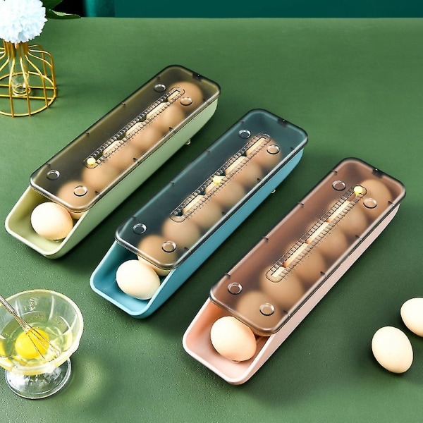 Automaattinen rullaava munan säilytyslaatikko Säilytysastia Keittiö Jääkaappi Säilytys Organisaatio Munien pidike