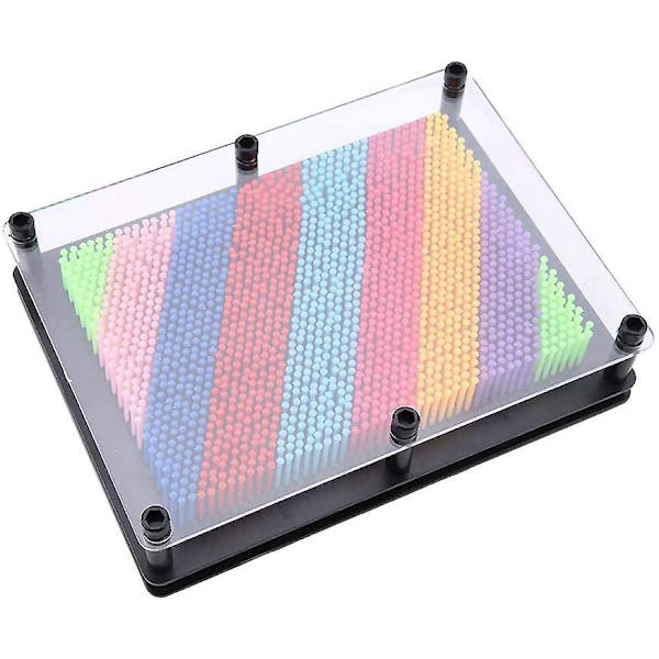 Klassiskt 3D-pin-art-spelset, pin-art-skulpturbräda, leksak för kontorsbord, dekoration för barn eller vuxna, 20*15*5,5 cm (svart stor)