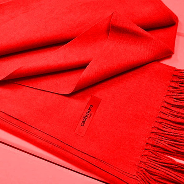 Dam Scarf Pläd Scarf Dam Cashmere Känna Cashmere Sjal Röd Red