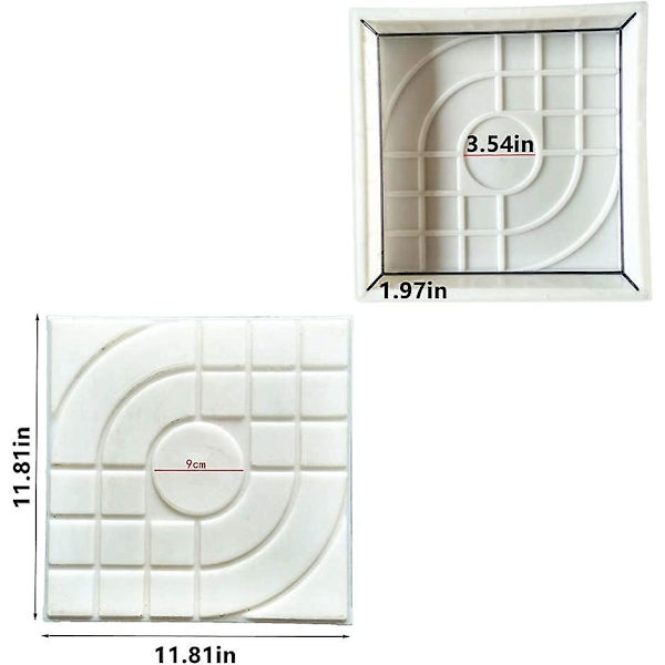 DIY Betonikiviradan Muotti Puutarhan Laatoille, Nurmikolle, Päällysteille, Ajoradalle, Tiellä 25 X 25/30 X 30cm