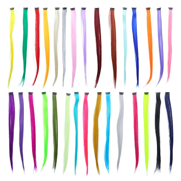 30 stk Hårspenner Jenter Sømløse Hårforlengelser Klipp for Kvinner Hårforlengelser Klipp for Barn Hårspenner Mixed color 55x3cm