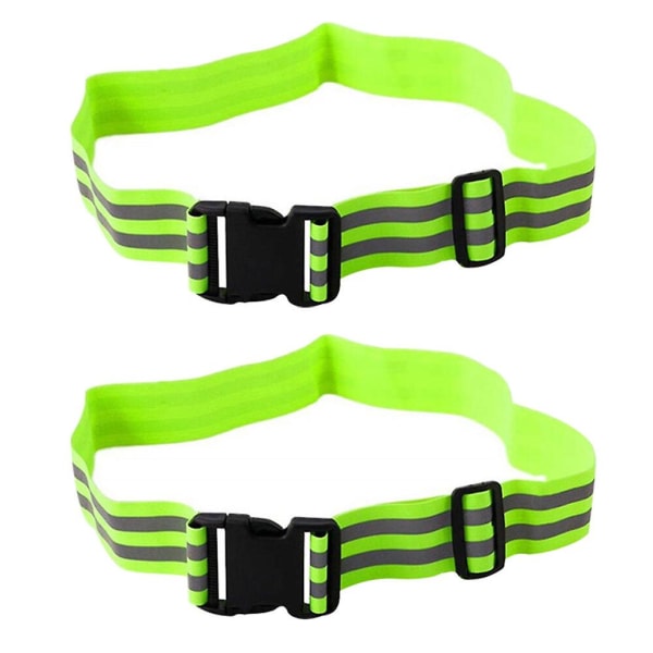 2 st Nattslöpningsutrustning Heritage Style Glow Bälte Armband Bälte Nattspromenad Reflekterande Midjebälte R Green 29X5CM