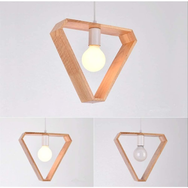 E27 Kreativa Hänglampor Industriell Trä Taklampa Modern Armatur Lumiere Contemporain Hänglampor Taklampa Armatur (triangel Sh