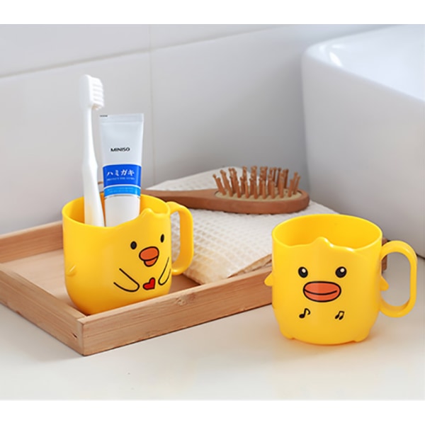 Muntsköljkopp Liten Gul Anka Barnens Tandborstkopp Tjock Anti-fall Muntsköljkopp Cartoon Söt Baby Kreativ Tandcylinderkopp Liten Anka