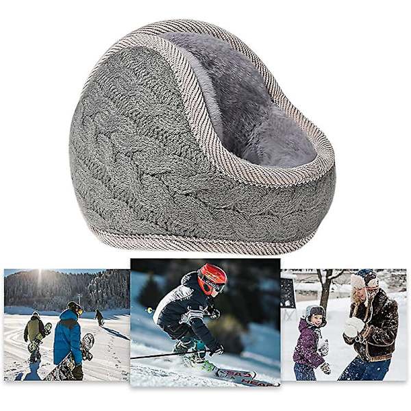 Ørevarmere Vinter Kvinner, Dame Vinter Ørevarmere Unisex Varme Strikket Ørevarmere Foldbar Ørevarmer For Kvinner Twist Grå Twist grey
