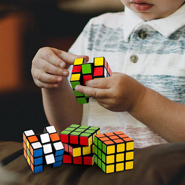 Mini Kuber Partypussel Leksaker 3x3x3 Magisk Hastighetskub med Levande Färger Partypresent Skolmaterial Pusselspel Set om 12