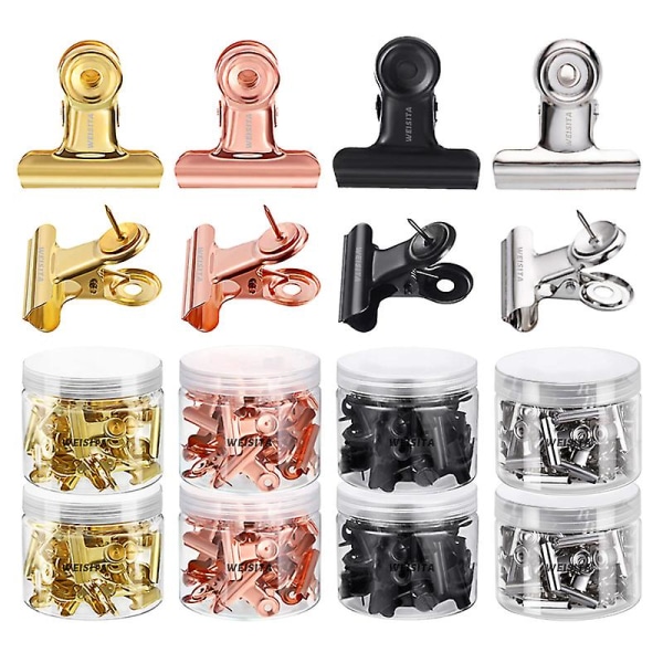 30 st Push Pins Clips, Tunga Klipp med Stift, Kreativa Stora Pappersklipp för Kubikväggar, Korktavlor, Konstverk, Foton, Anslagstavla, Svart black