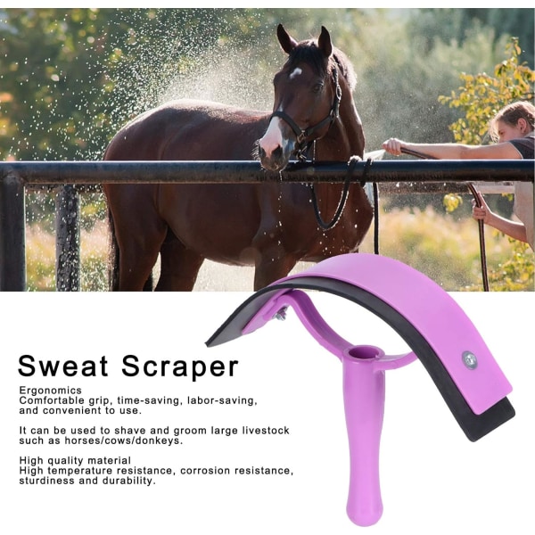 Horse Sweat Scraper Handheld Ergonomic Non-Slip Tool Labor Saving Horse Large Livestock Grooming Cleaning Tool Accessories