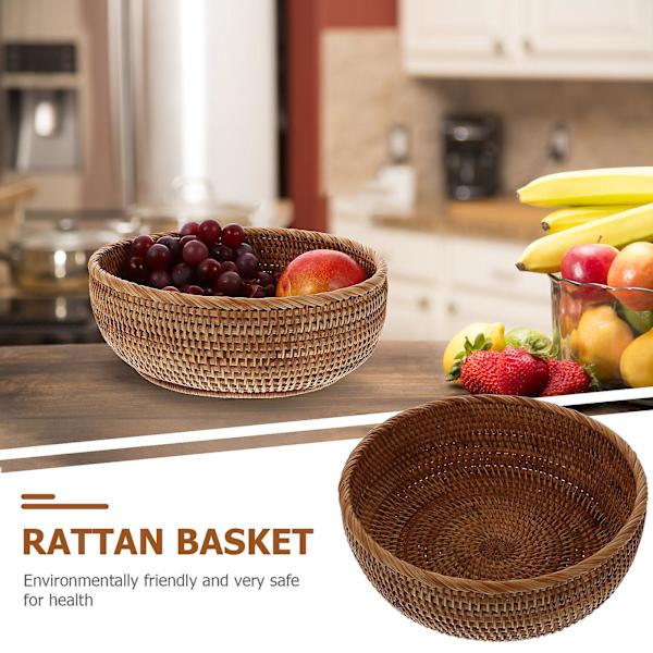 1 stk Hjemme Rattan Kurv Opbevaringskurv Frugt Brødkurv Opbevaringsbeholder Orange 23X23X9CM Orange 23X23X9CM