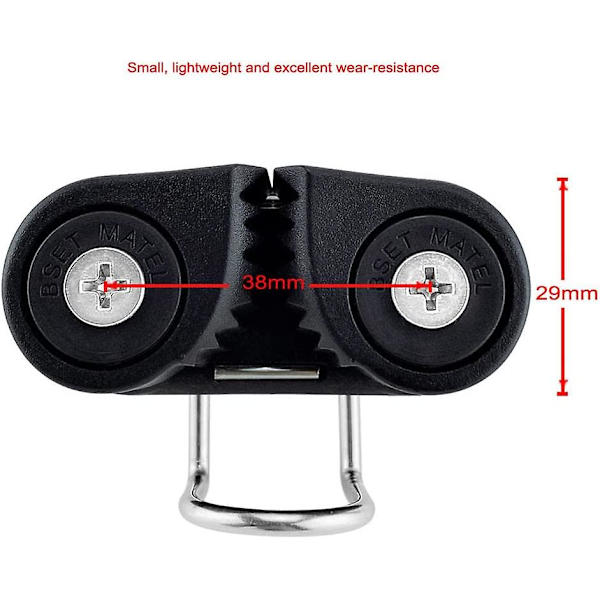 Kompositt Seilbåt Cam Cleat For 3-12mm Tau (1stk, Svart)