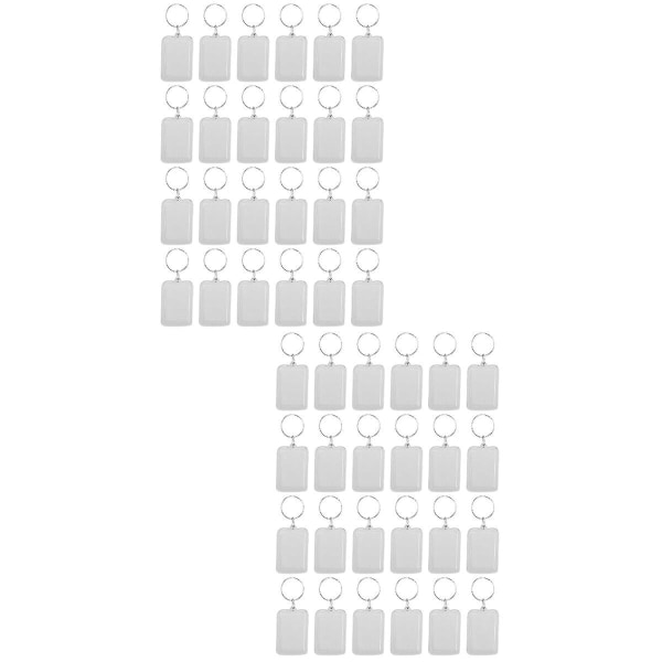 60 st Nyckelring i akryl fotoram Transparent hängande fotoinsats nyckelringar 40 st 5X3,3 cm 40 pcs 5X3.3CM