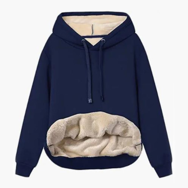 Dame afslappet vinter varm fleece foret hættetrøje Treasure Blue M