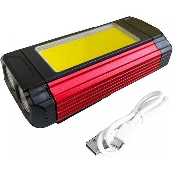 Laddningsbar COB Arbetslampa, Bärbar LED Campinglampa Byggarbetsplatslampa Med Magnetisk Bas, 5 Lägen Vikbar Inspektionslampa För Bil