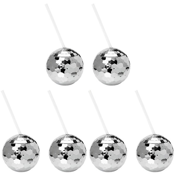8 stk Dekorative Glitrende Ballformede Kopper Hjem Bar Fest Cocktailkopp Disco-tema Vinkopp 6 stk1 6 pcs 10.8x10.5cm