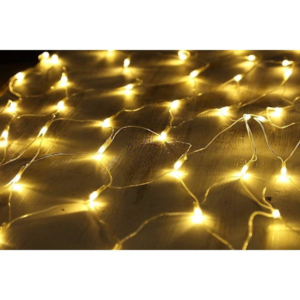 96 LED Lysnet Lysgardin Kæde Varmt Hvid Dekoration Lampe Indendørs Og Udendørs Jul Bryllup Med Stik