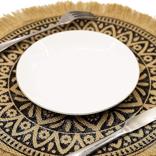 Boho Runde Plassmatter, Brun Moderne Spisebord Flettet, Høyst Høyde, Sirkel Løper Kjøkken Plate Matter