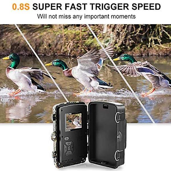 Jagtkamera - 12mp 1080p Vildtlevende Spor Og Vildtkamera Bevægelsesaktiveret Sikkerhedskamera Ip66 Vandafvisende Udendørs Infrarød