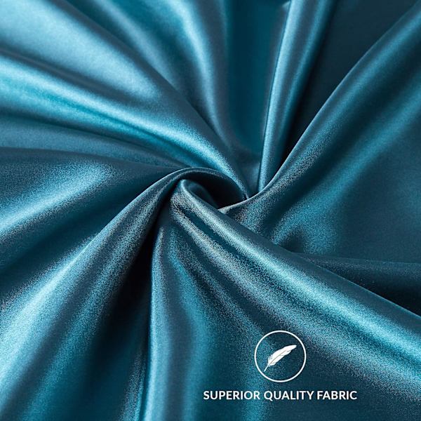 Satin Kuddeöverdrag för Hår och Hud, 2-pack - Standardstorlek Kuddeöverdrag - Satin Kuddeöverdrag med Kuvertstängning Teal20 x 36 Teal 20  x 36