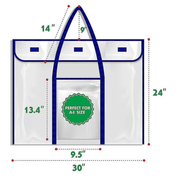 Stor Opslagstavle Poster Opbevaringspose Undervisningsmateriale Kunst Portfolio Beholder Kompatibel Med Klasseværelse Org