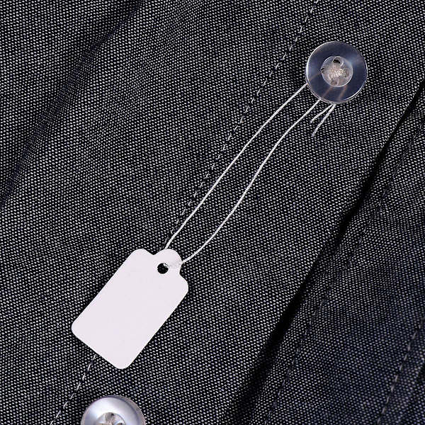 500 Pack Vita Prislappar Med Snöre För Kläder, Smycken, Ringar - 23 X 13mm