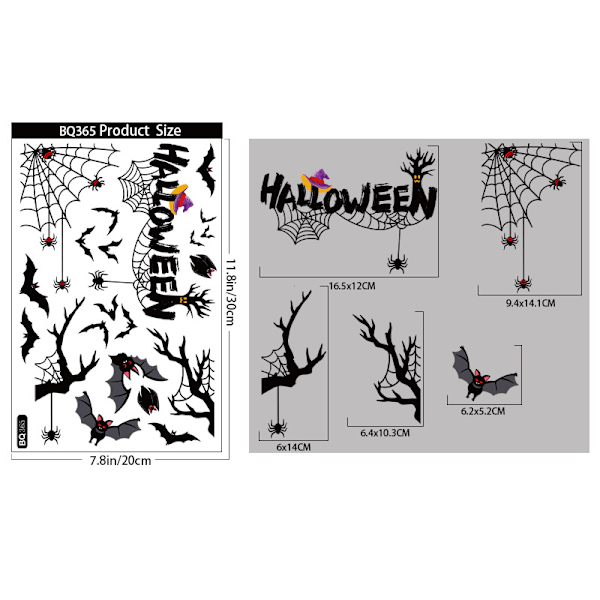 4 kpl Halloween-ikkuna-tarroja Sisustuskoristeet Juhlatunnelman Luomiseen Perheille ja Lapsille Hauskanpitoon Juhlatunnelman Luomiseen