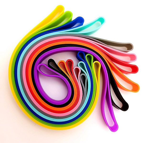 Silikon Gummiband, Planer Elastiska Band Inpackningsband Elastiskt Gummi Färgglada Gummi för Fästning av Böcker Paraplyer Sedlar Pennor (10 st, slumpmässigt
