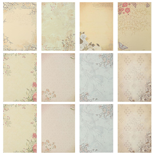 80 stk Vintage Skrivepapir Antikk Utseende Papir Klassisk Aldret Stasjonærpapir Assortert Farge 26x18x Assorted Color 26x18x0.1cm