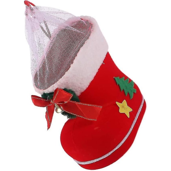 Julgodis Stövlar Påsar Godis Stövlar Tote Bag Jultomtestövlar Julgran Eldstad Dekoration (stor)(röd)(2 st)
