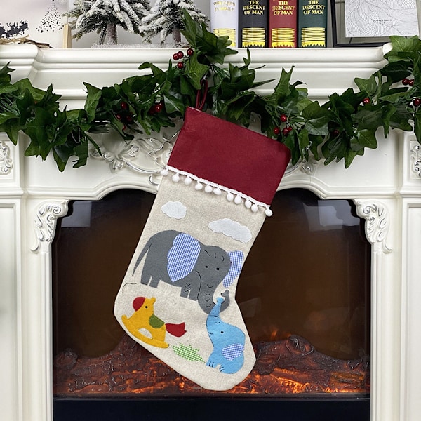 5 stk Jule Strømper Dekorasjoner, Godteri Strømper for Små Gaver Jul Juletre Peis Feriefest Favør