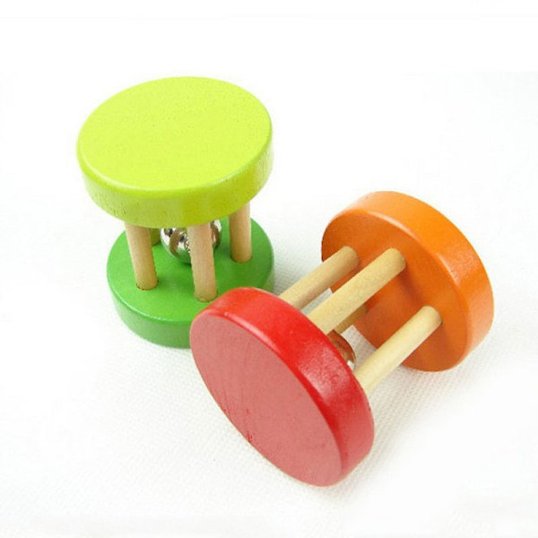4 kpl Mini Jingle Bell Rattle Ball Roll Montessori Rullaava Rummut Leikki Vauvalle Rattle Puinen Rullaava Rattle Vauva Imeväinen Leikki