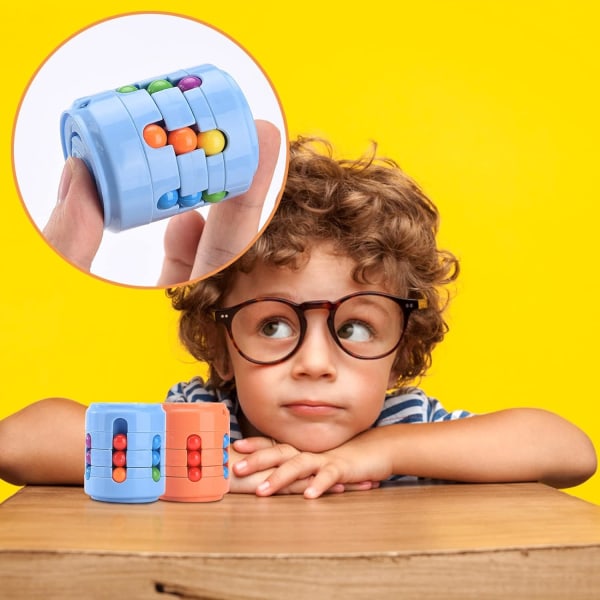 Pyörivät tölkit Magic Bean Cube -sormenpäälelut, Pyörivät lelut Stressiä lievittävät lelut, ahdistusta lievittävä oppiminen