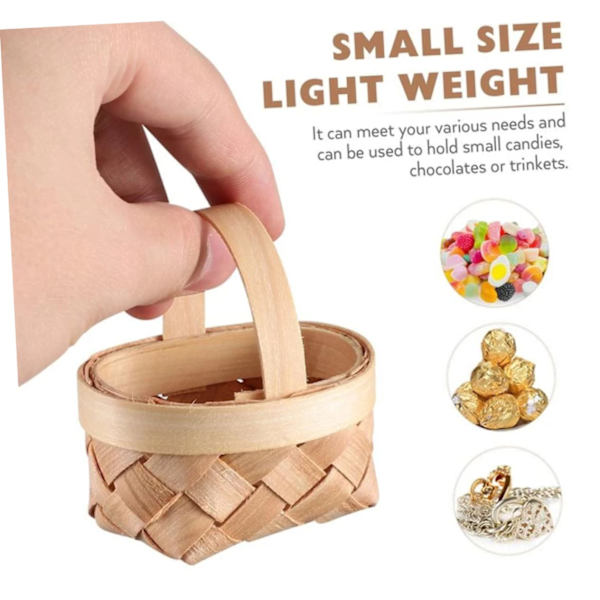 12 stk. Mini Kurv Mini Picnic Kurve Mini Tilbehør Mini Pil Kurve Flettede Kurve Gavepose Husholdnings Slik Kurv