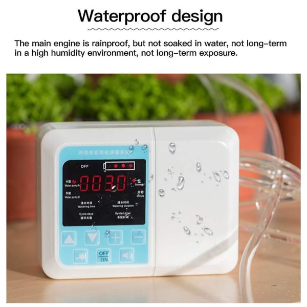 Solcellsdriven droppbevattningssystem Set Enpump Dubbel Automatisk Bevattningsanordning Timer Trädgård Självbevattning Kit För Blommor H